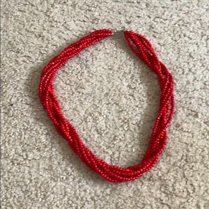 Red beaded necklace